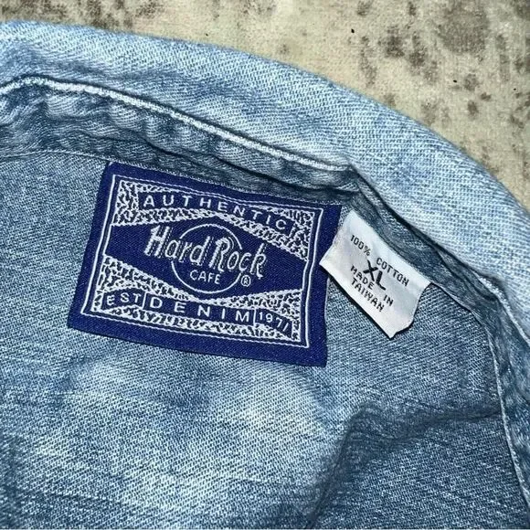 Hard Rock Cafe Orlando Blue Denim Shirt